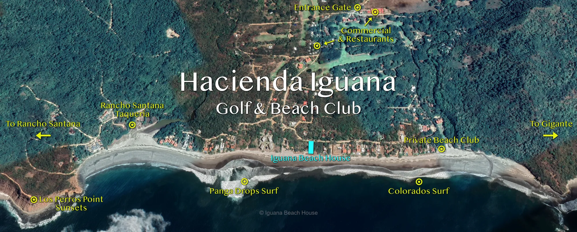 Map: Iguana Beach House Location within Hacienda Iguana